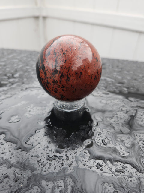 Red obsidian sphere 8 ounces