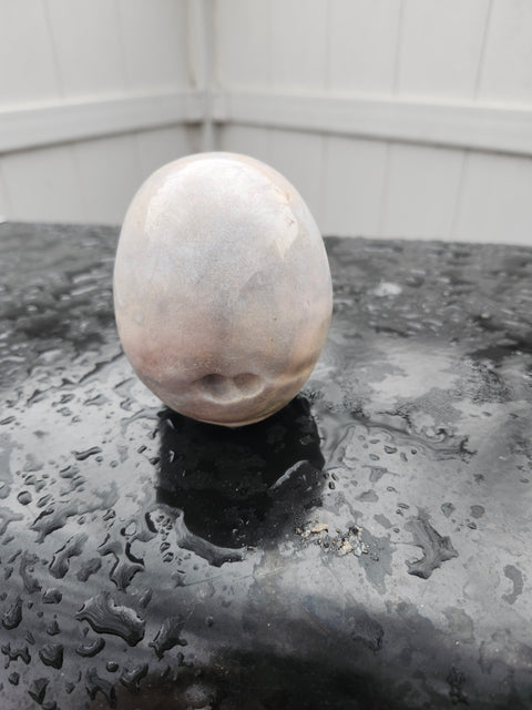 Pink opal quartz skull