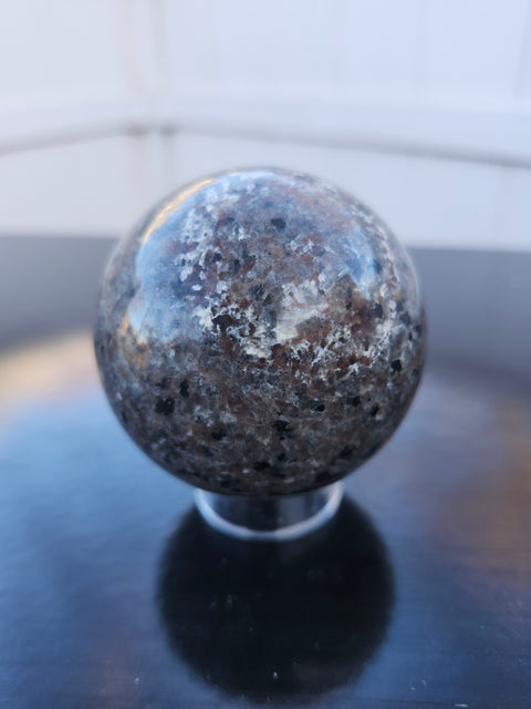 Yooperlite flame stone sphere