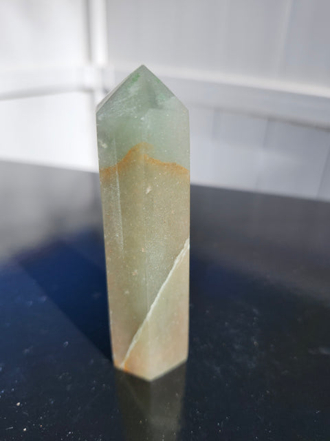 Green,brown aventurine tower