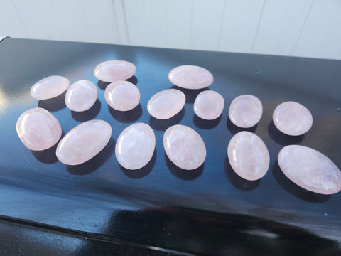 Rose quartz palm stone