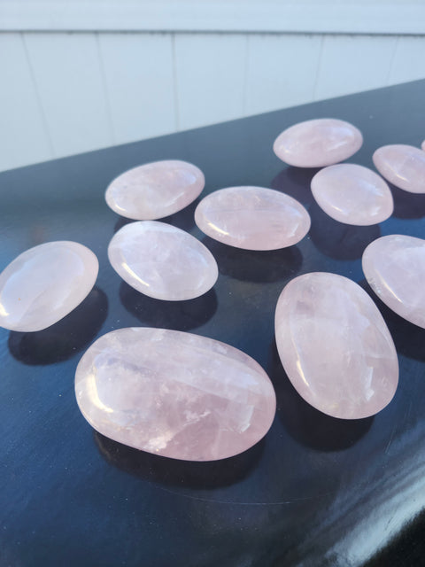 Rose quartz palm stone