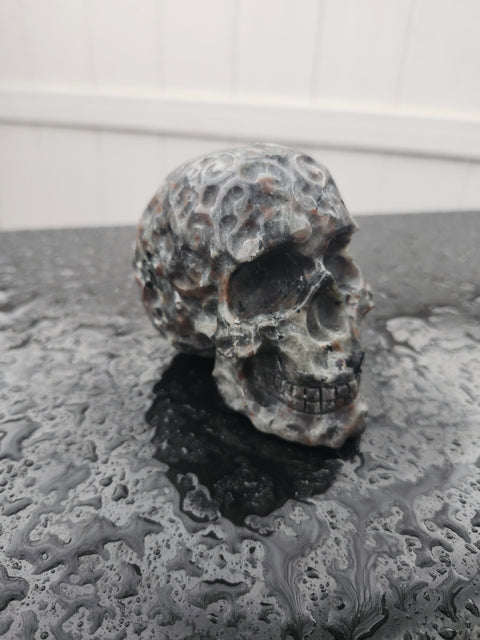 Flame stone skull