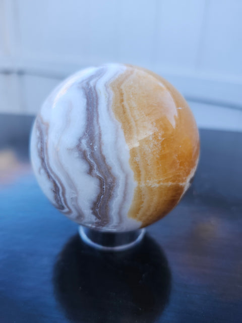 Orange calcite sphere