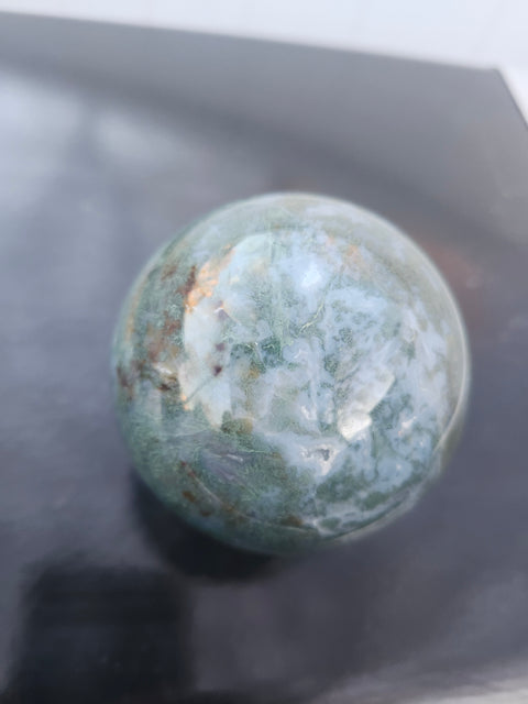 Moss agate sphere