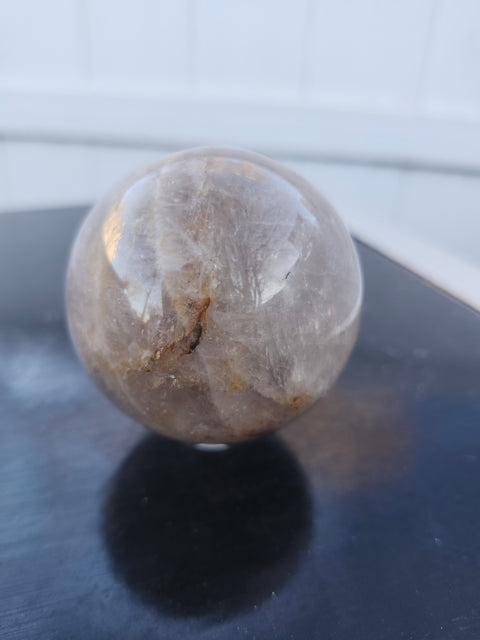 Black moonstone sphere 10 ounces