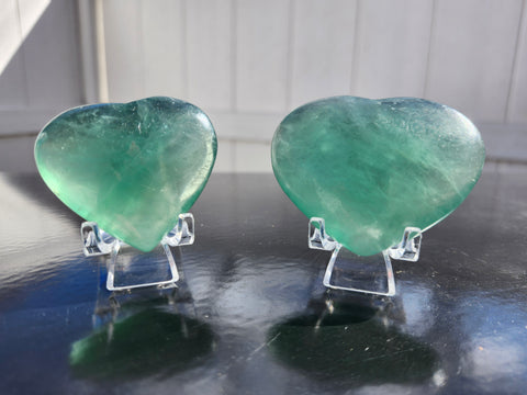 Green fluorite heart