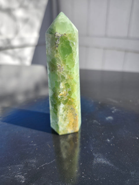 Green calcite tower