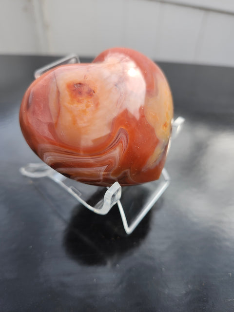 Carnelian agate heart