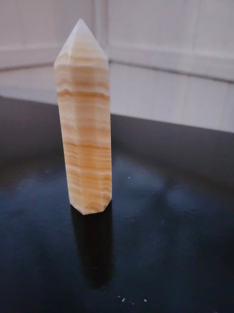 Orange calcite tower