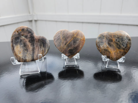 Black moonstone heart