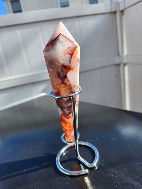 Fire quartz scepter with stand