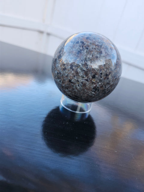 Yooperlite flame stone sphere