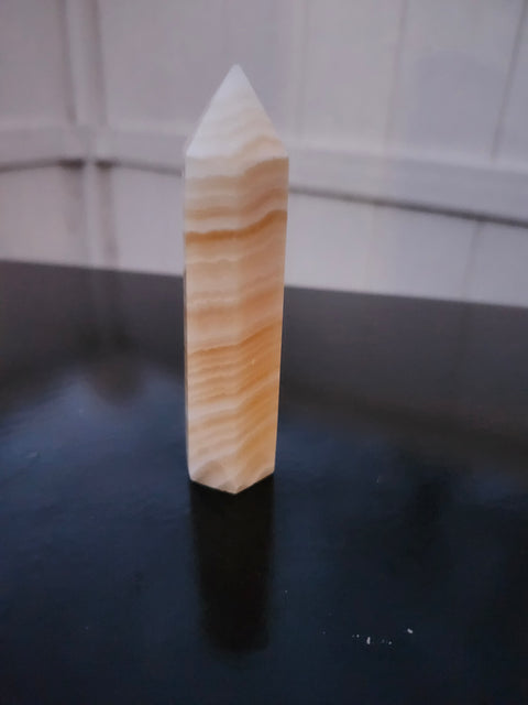 Orange calcite tower