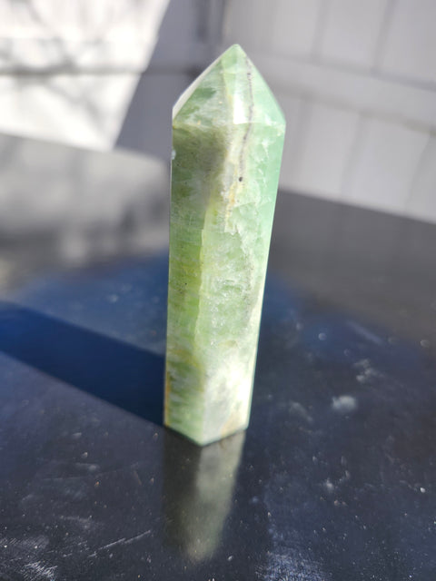 Green calcite tower