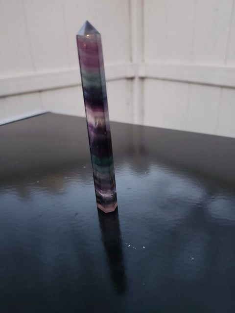 Rainbow fluorite tower