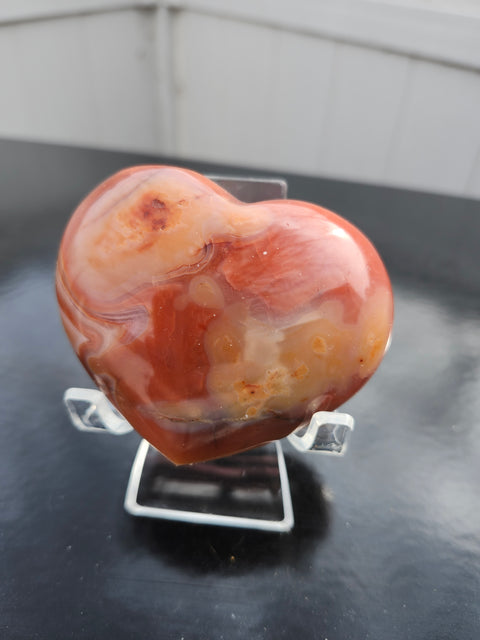 Carnelian agate heart