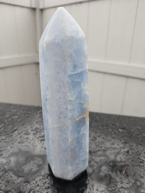 Massive blue calcite tower