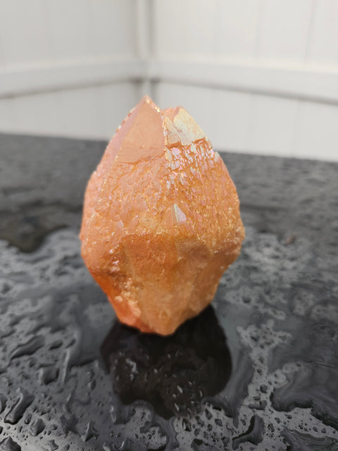 Orange aura quartz tower 9 ounces