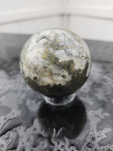 opal,pyrite sphere