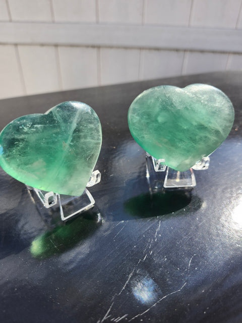 Green fluorite heart