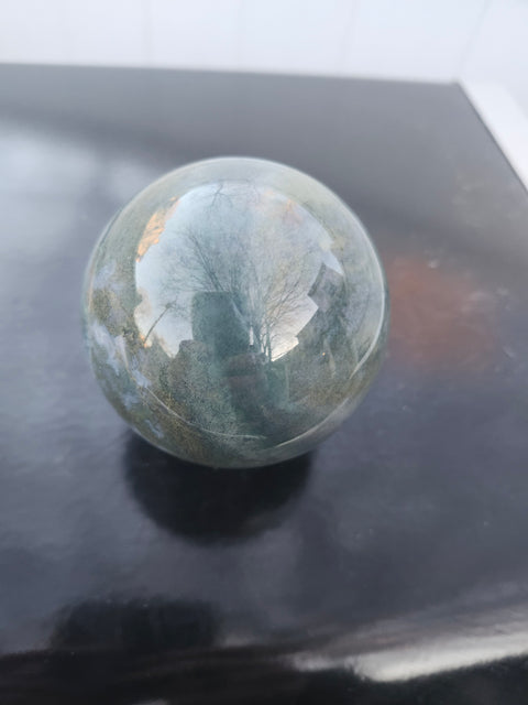 Moss agate sphere