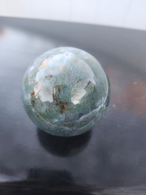 Moss agate sphere