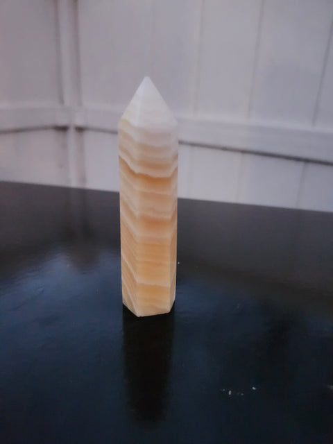 Orange calcite tower