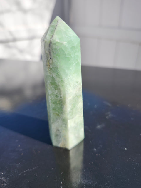 Green calcite tower